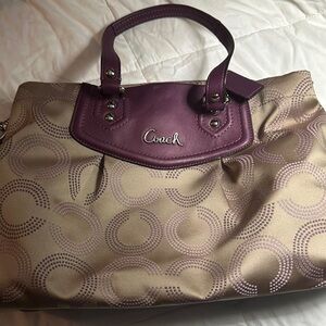 Coach Purple and Beige Women's Bag